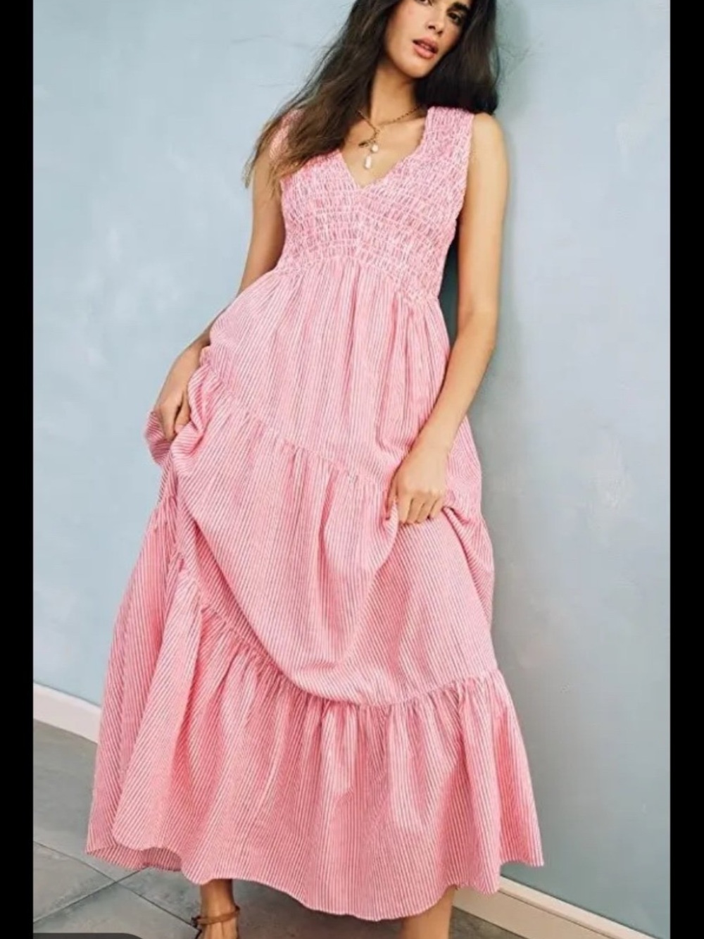 😍POCKETS😍 NWOT Free People Juno Smocked Bodice Striped Maxi Dress - lined